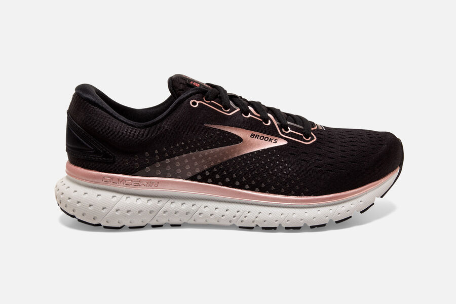 Brooks Women's Glycerin 18 Road Running Shoes Black/Rose Gold/Grey ( SNWHB4296 )